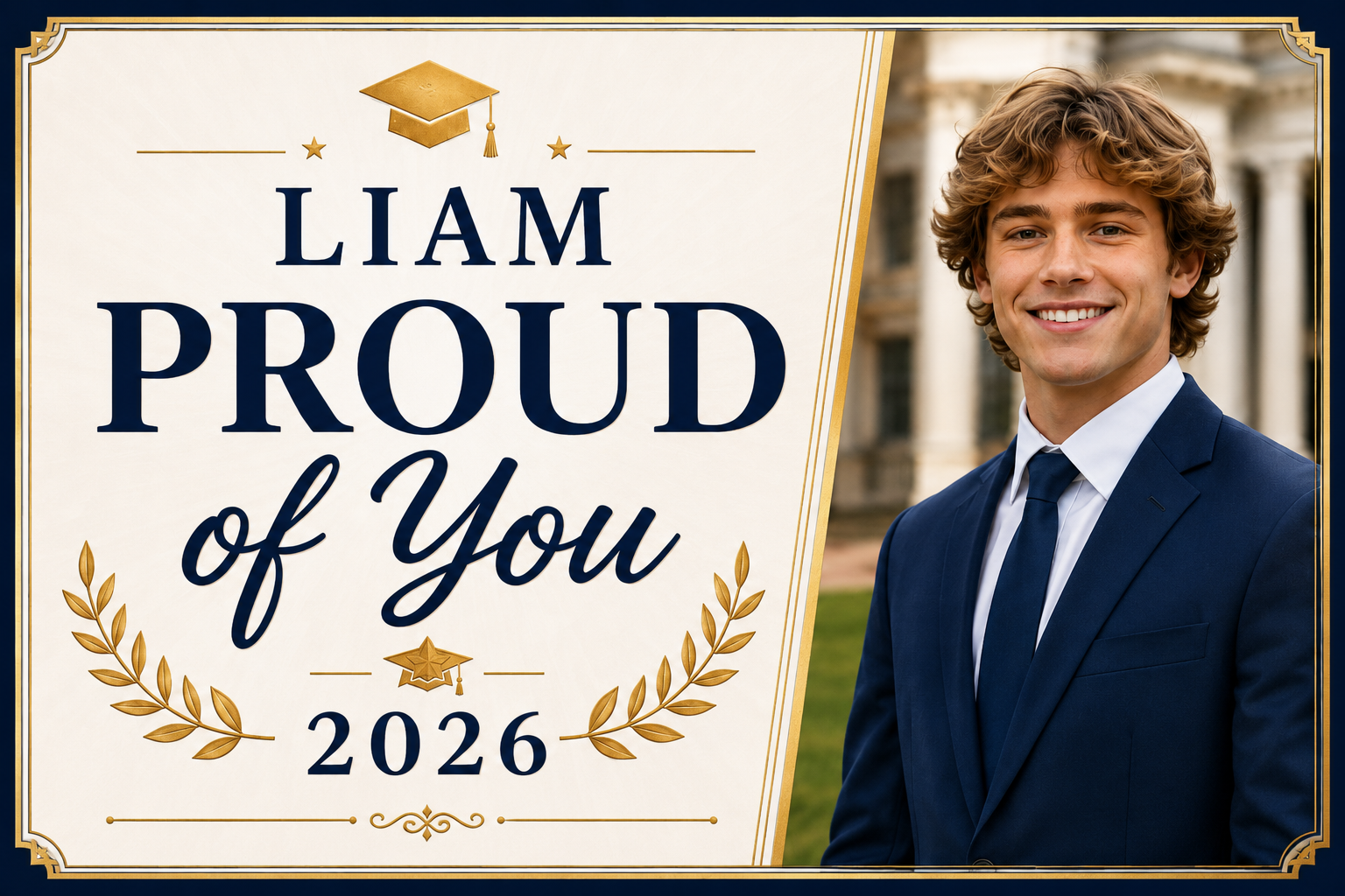 Custom Graduation Banner –  Horizontal - Signature Section (Copy)