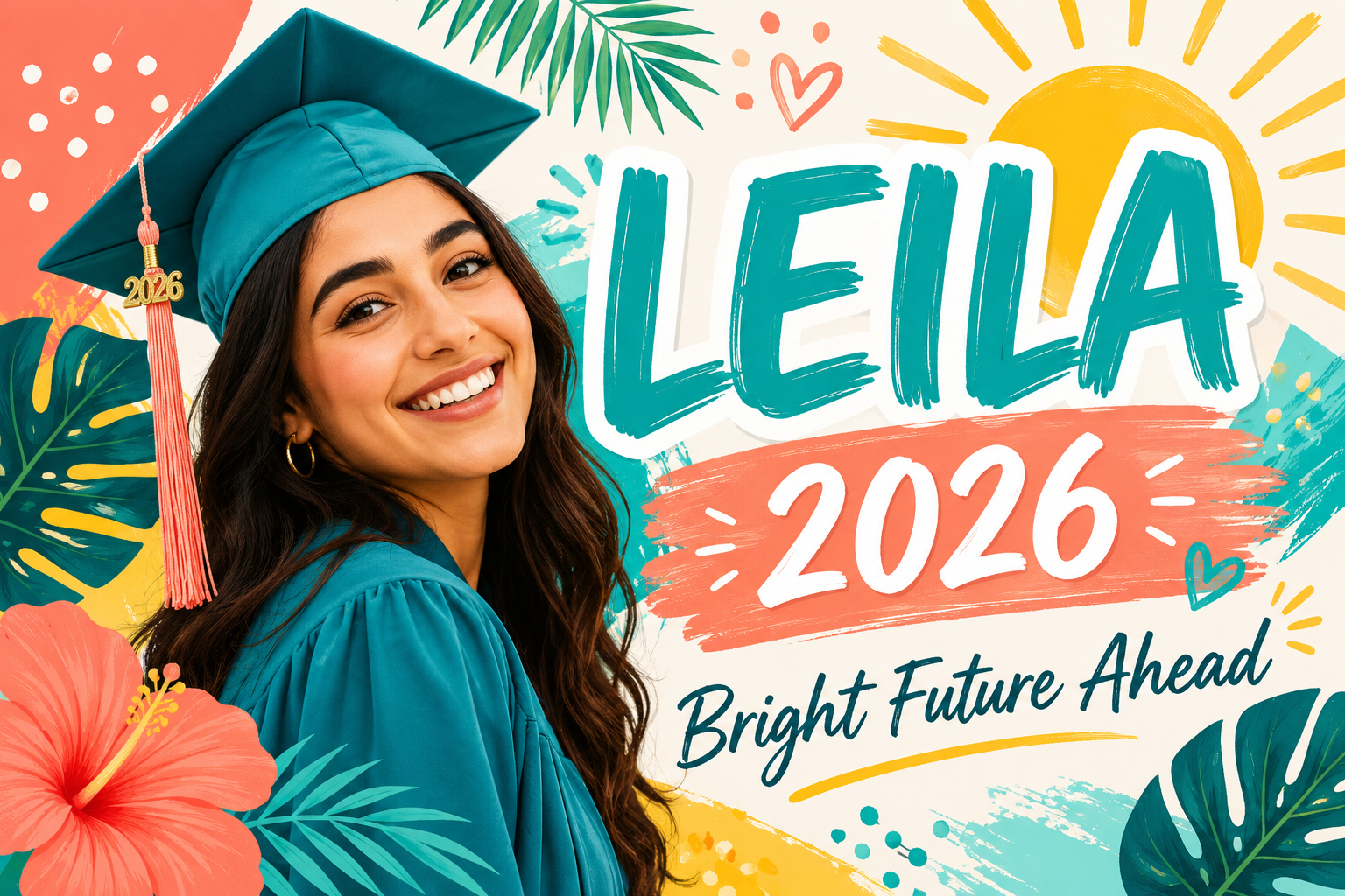 Custom Graduation Banner –  Horizontal - 13 oz Scrim
