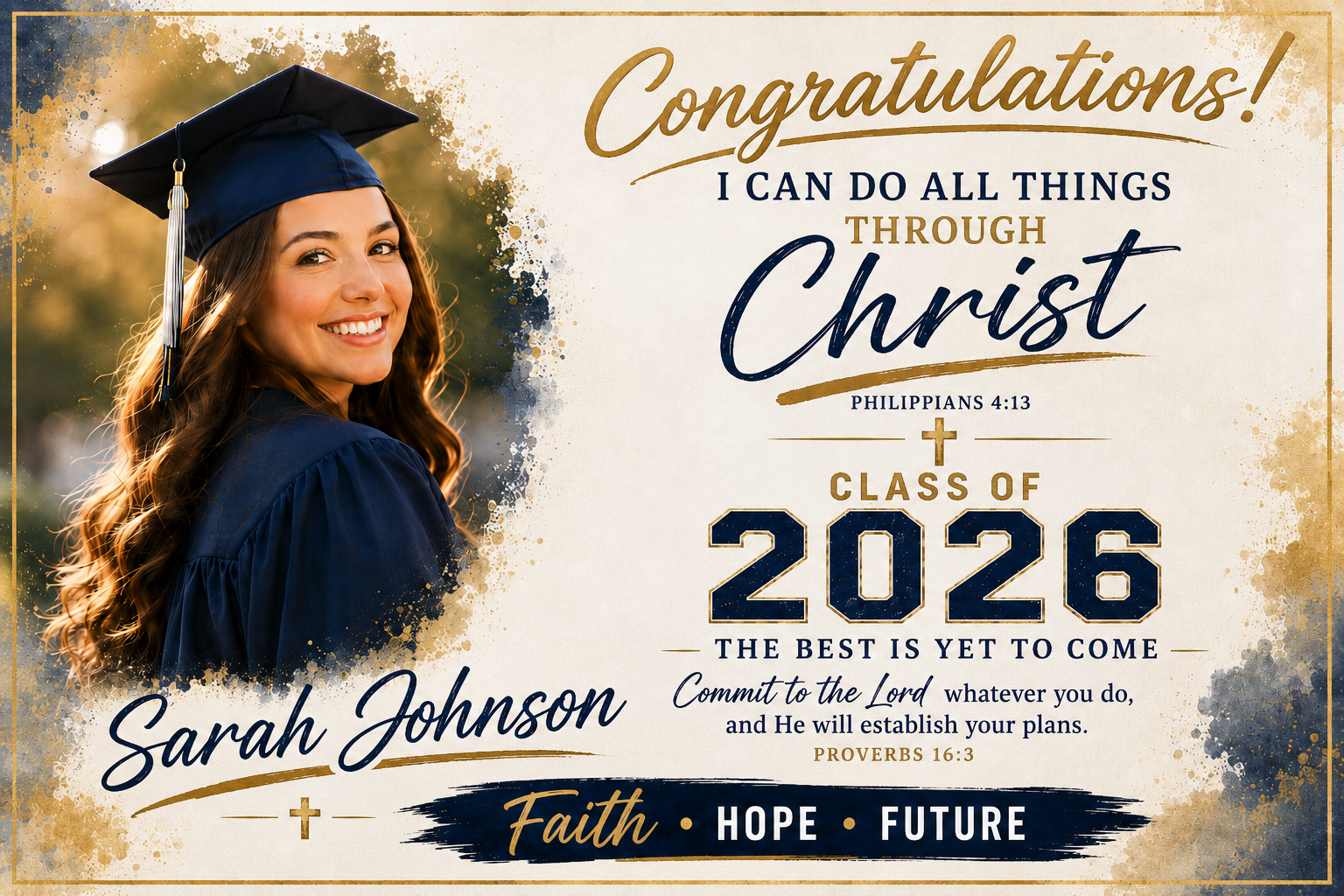 Custom Graduation Banner –  Horizontal - Signature Section (Copy)