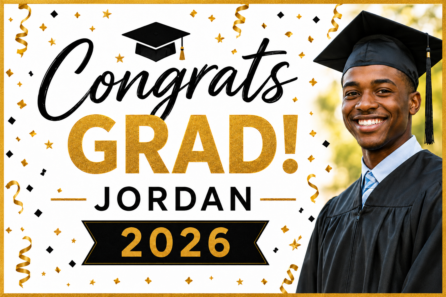 Custom Graduation Banner –  Horizontal - 13 oz Scrim
