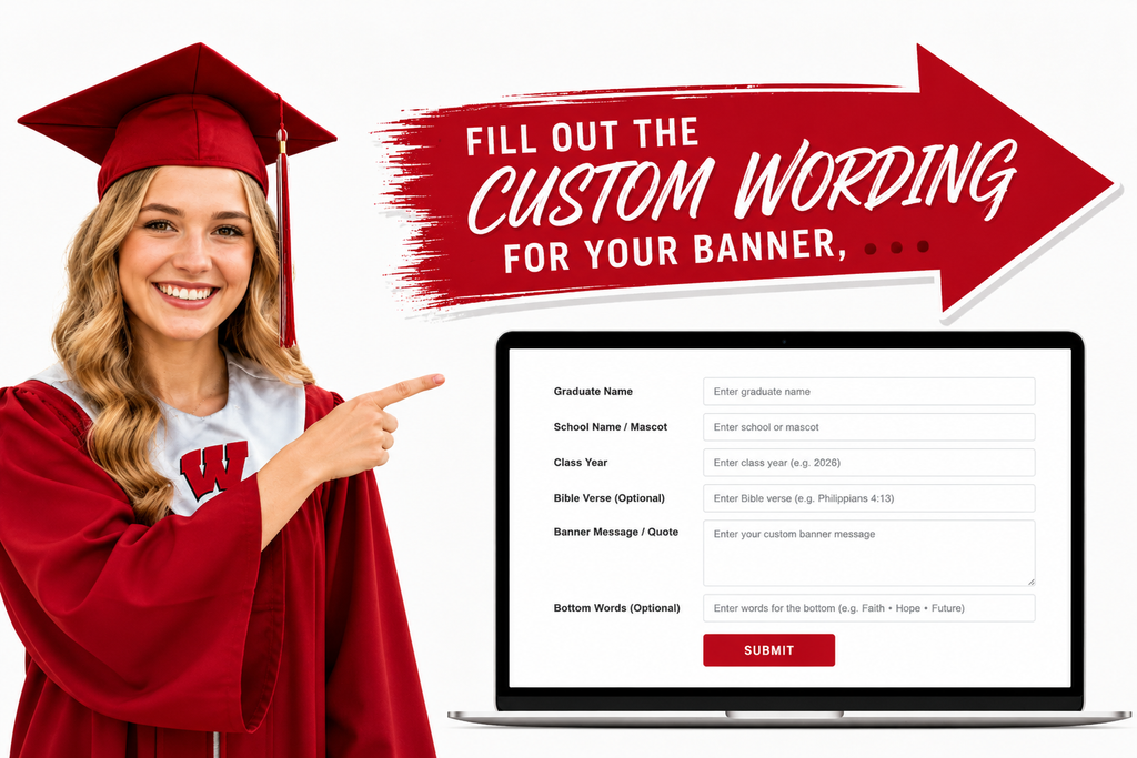 Custom Graduation Banner –  Horizontal - Signature Section